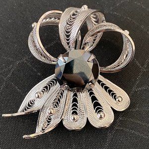 Sorrento Hematite Sterling Silver Brooch